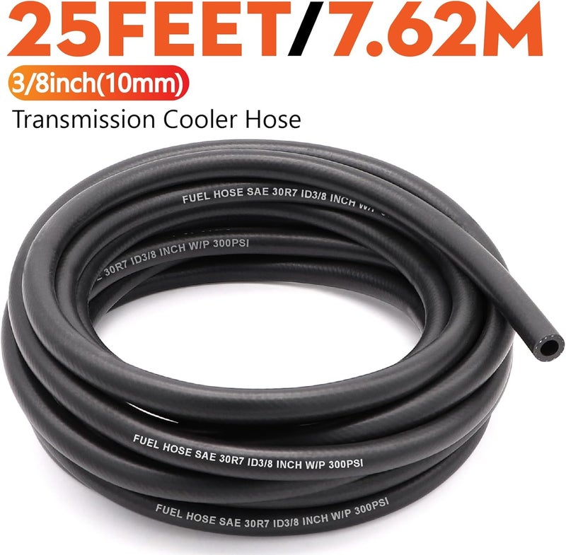 Taxutor 3/8" Inch Internal Diameter Fuel Line Hose 25FT - NBR Rubber Replacement for Small Engine, Car, Boat - SAE 30R7 300PSI Kit for Gas, Oil, Coolant Lines - Image 4